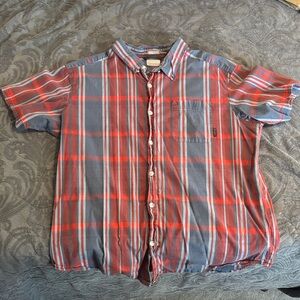 Columbia Red and Gray Plaid Casual Shirt